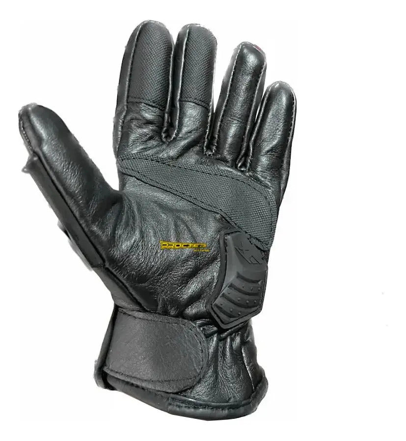 Guantes 100% Cuero Para Moto Tactil Con Limpiavisor