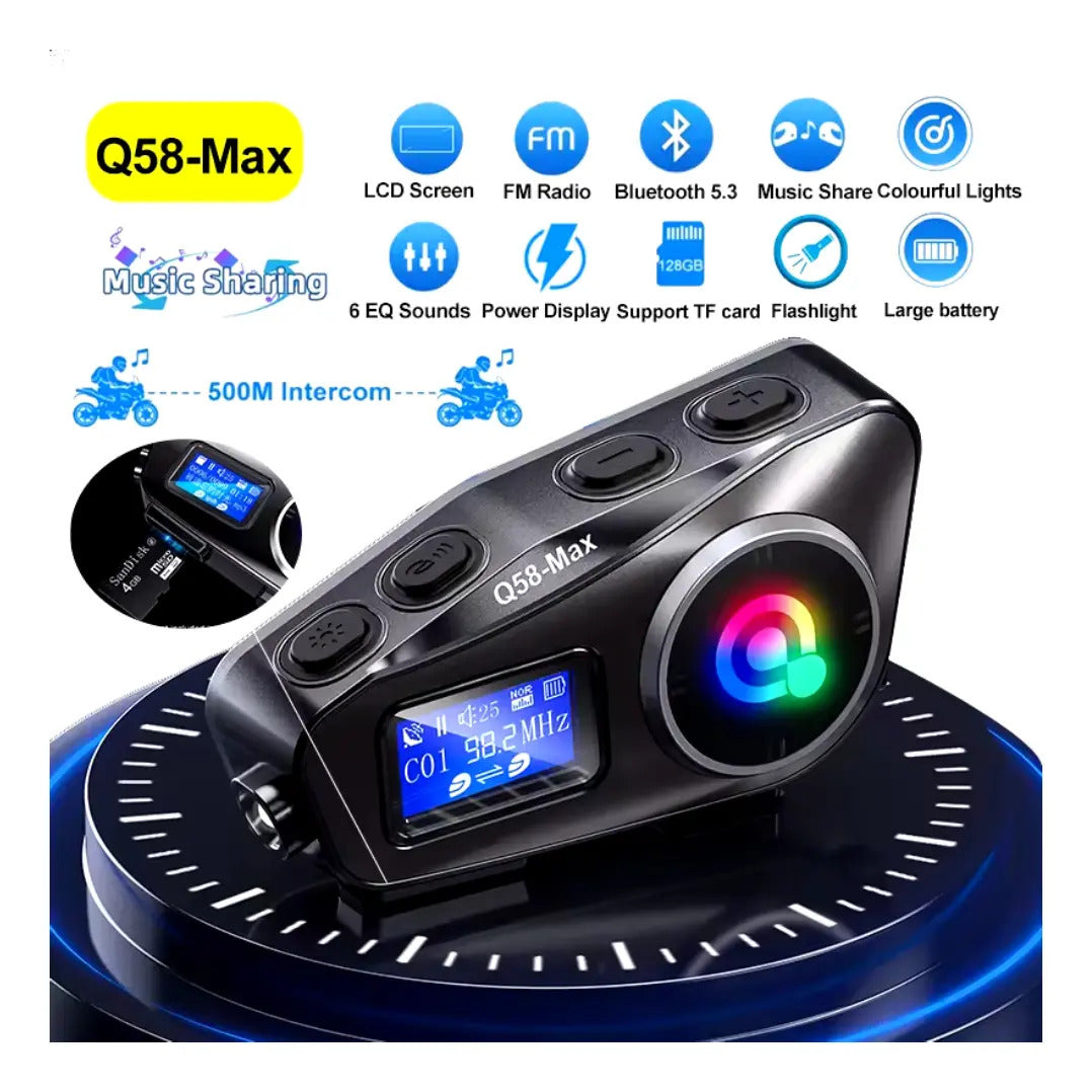 Intercomunicador Moto Para Casco Fm Bluetooth Q-58 Max*2und