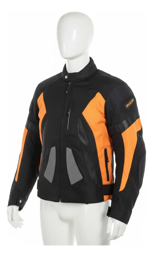 Chaqueta Protecciones Y Reflectiva Lona Cuerotex Moto Envío