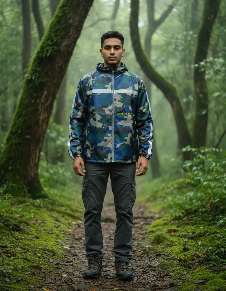 Chaqueta Camuflada Rompevientos Moto Bicicleta Reflectiva