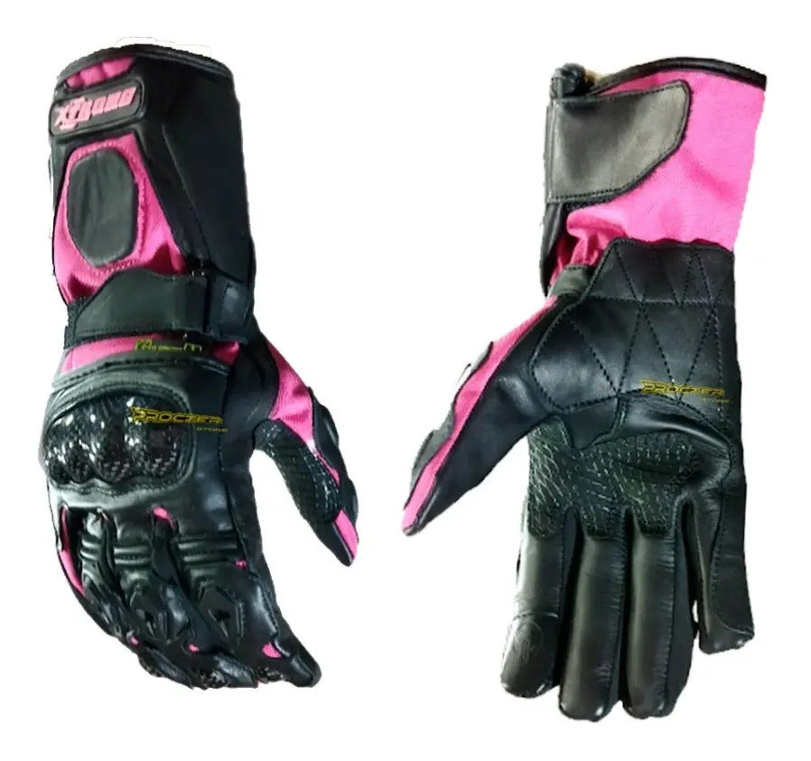 Guantes Cuero Moto Caña Larga Con Protección Certificados