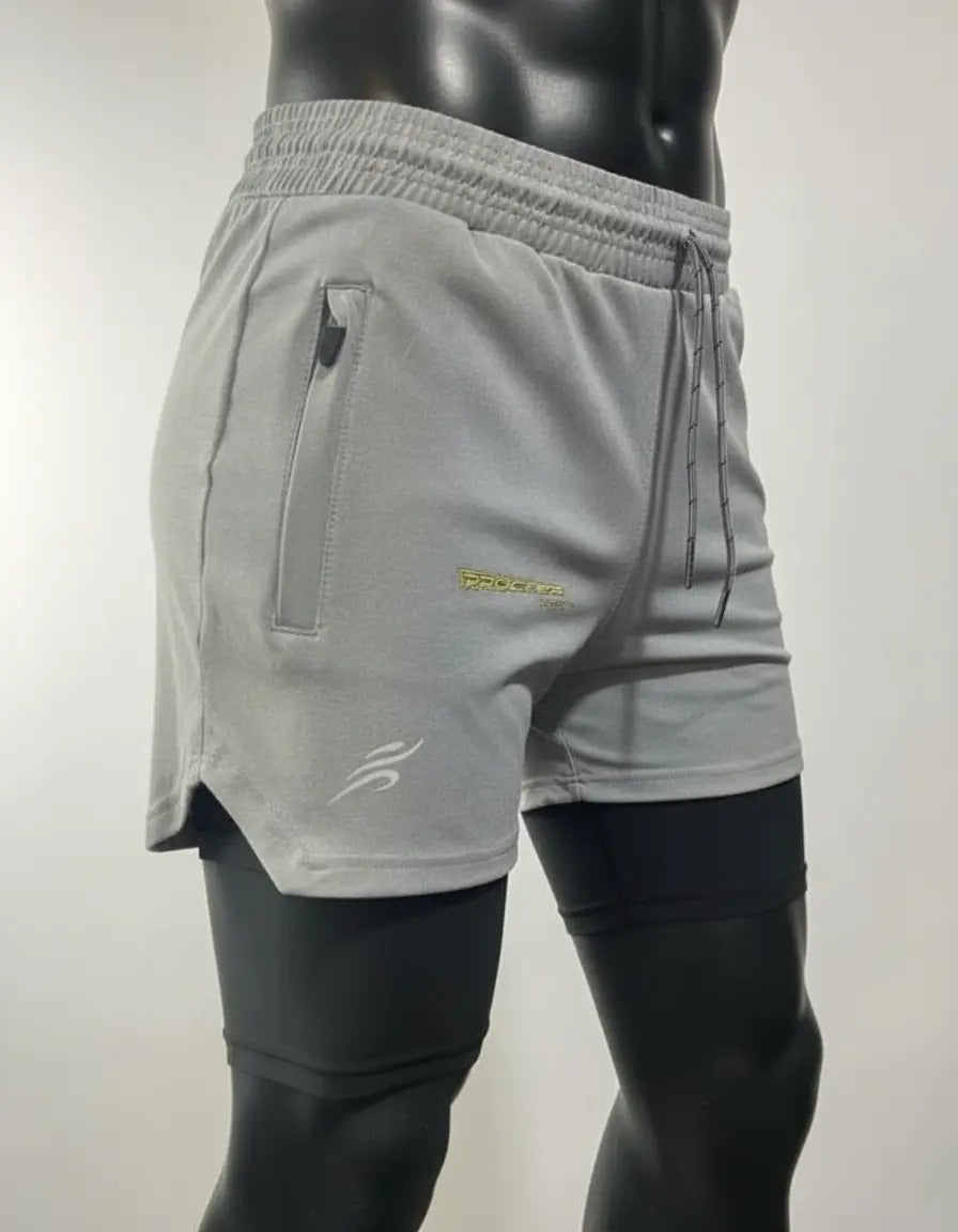 Pantaloneta Con Licra Interna Corta Gym Short  Media Pierna