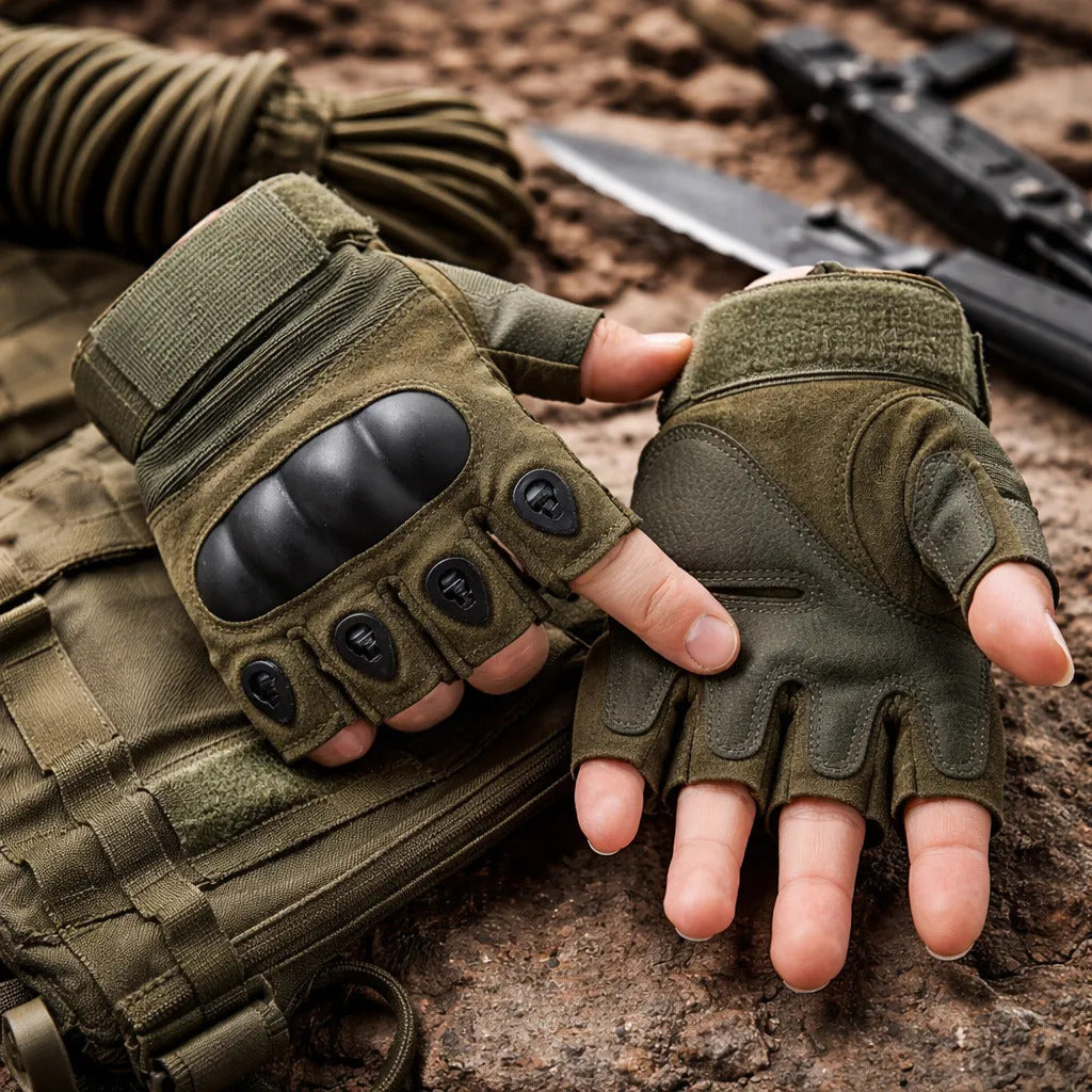 Guantes Tácticos Medio Dedo Protección Moto Procter