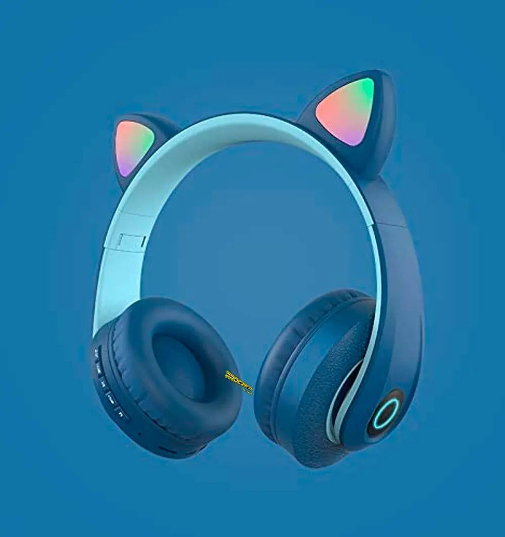 Audífonos Diadema Bluetooth 5.0 Led Iluminado Orejas Gato