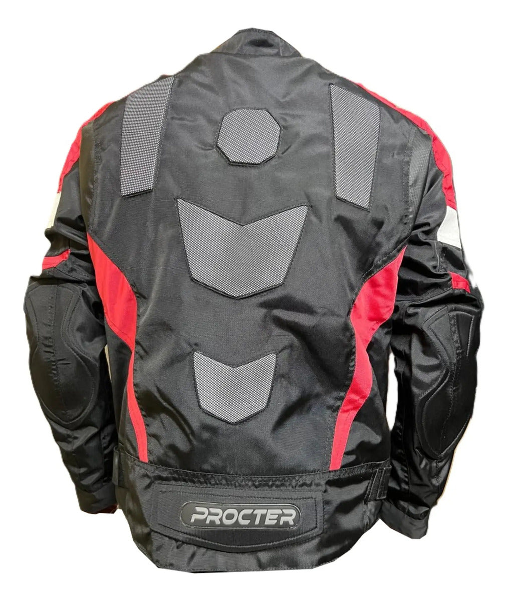 Chaqueta Protecciones Y Reflectiva Lona Cuerotex Moto Envío