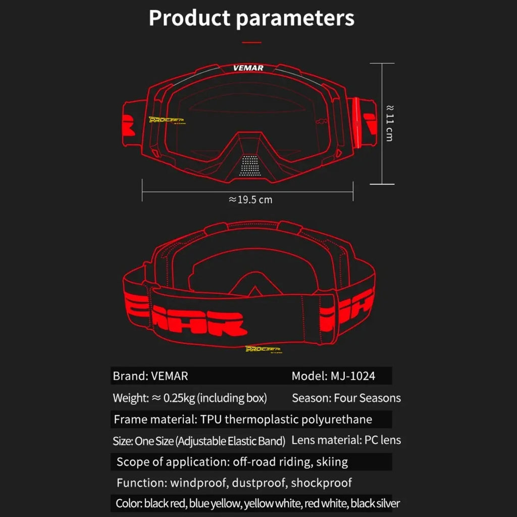 Gafas Vemar Moto Cross Original Funda Y Repuesto