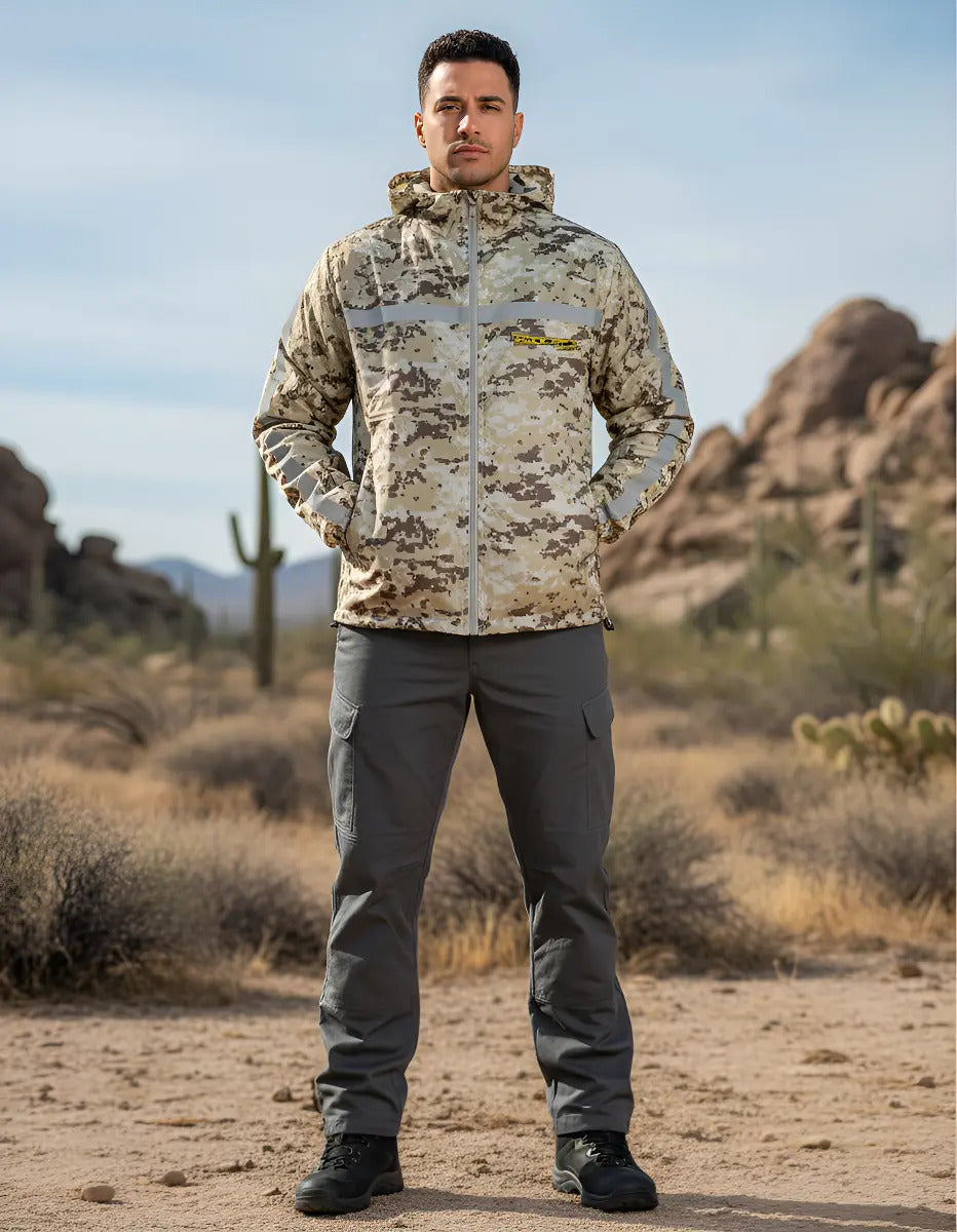 Chaqueta Camuflada Rompevientos Moto Bicicleta Reflectiva