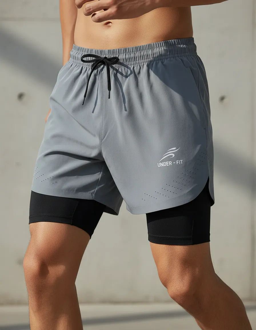 Pantaloneta Running Hombre Con Licra Interna Fit