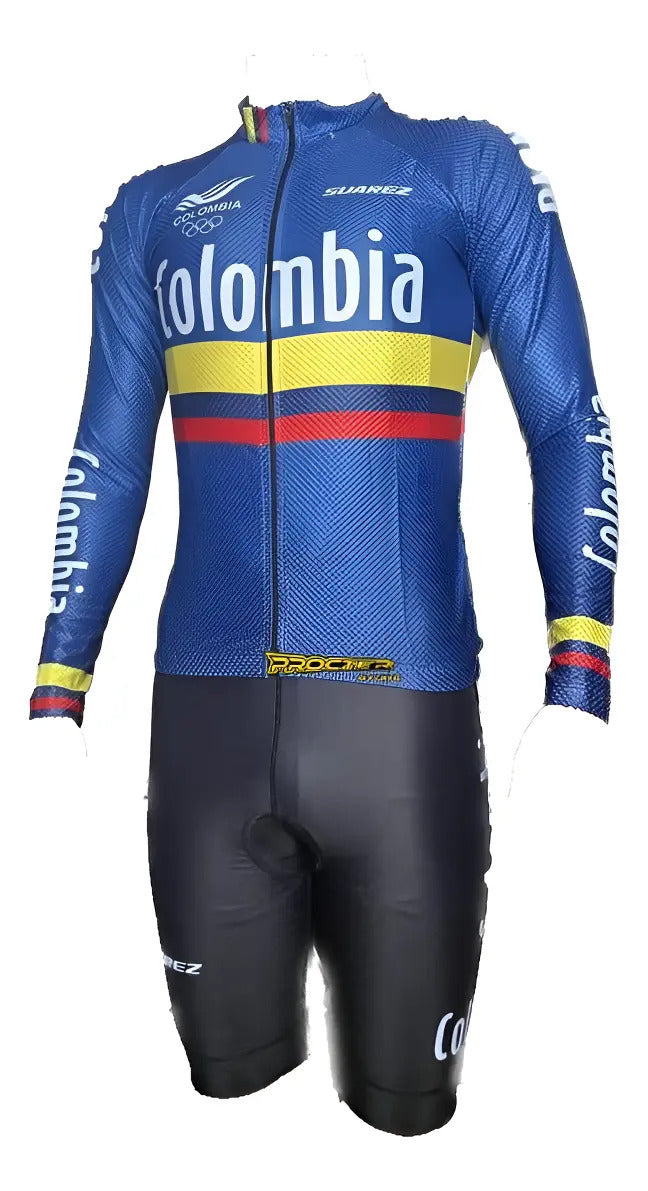 Uniforme De Ciclismo Conjunto Tirantes Badana Manga Larga