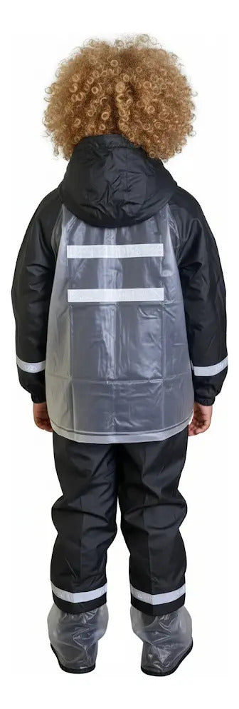Impermeable Para Niños Con Zapatones Y Bolsilo Moto Ciclismo