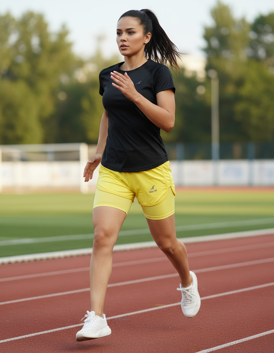 Pantaloneta Dama Short Deportiva Con Licra Running