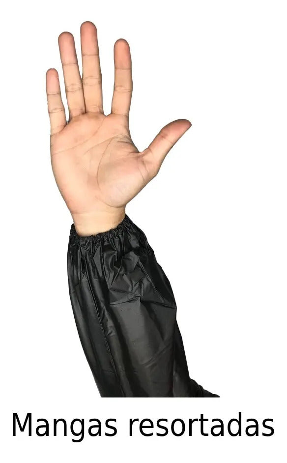 Impermeable Para Motociclista Con Capota Y Bolsillos