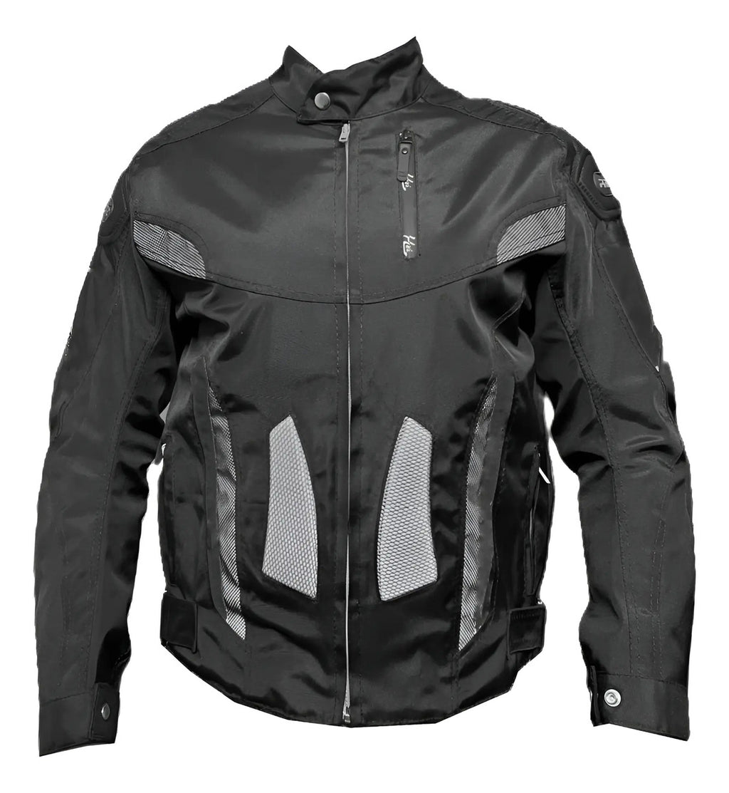Chaqueta Protecciones Y Reflectiva Lona Cuerotex Moto Envío
