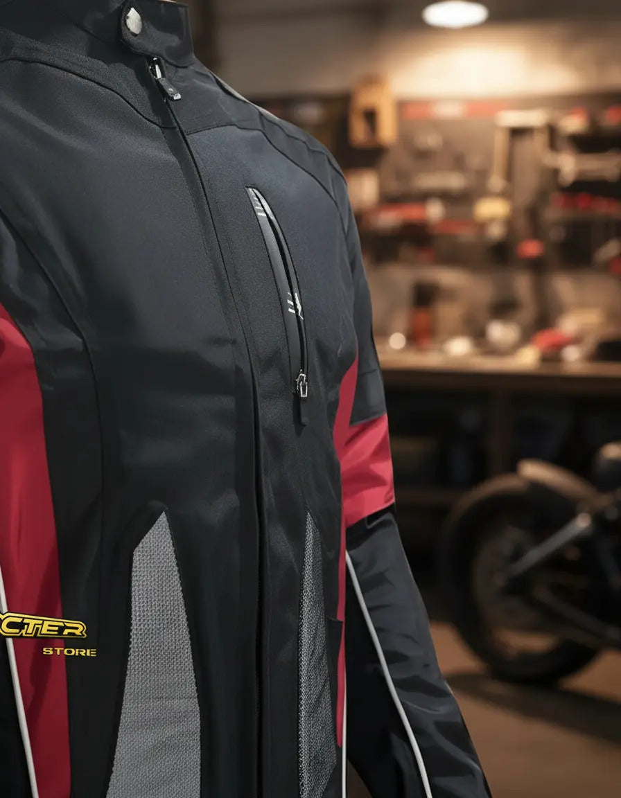 Chaqueta Protecciones Y Reflectiva Lona Cuerotex Moto Envío