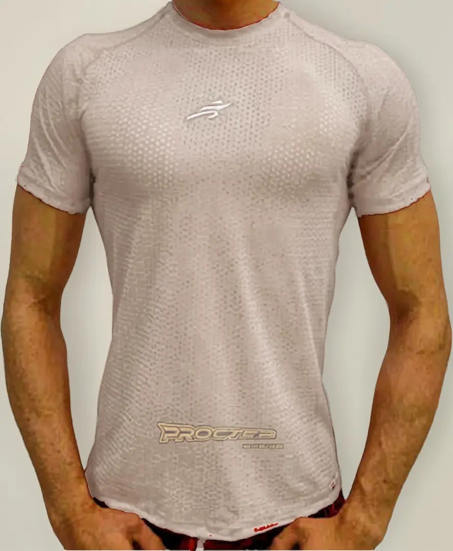Camiseta En Malla Deportiva Slim Fit Manga Corta Gimnasio