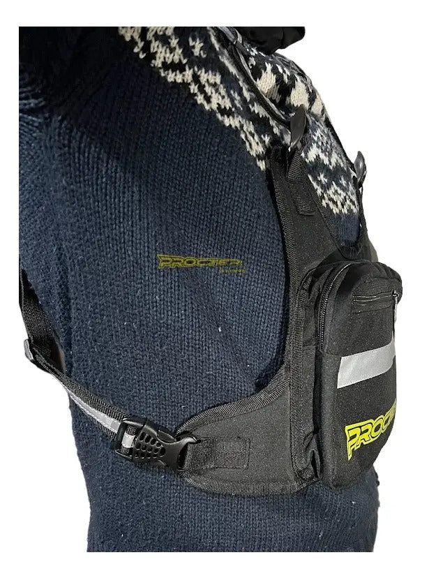 Pechero En Lona Reflectivo Para Moto Bicicleta Canguro Moto