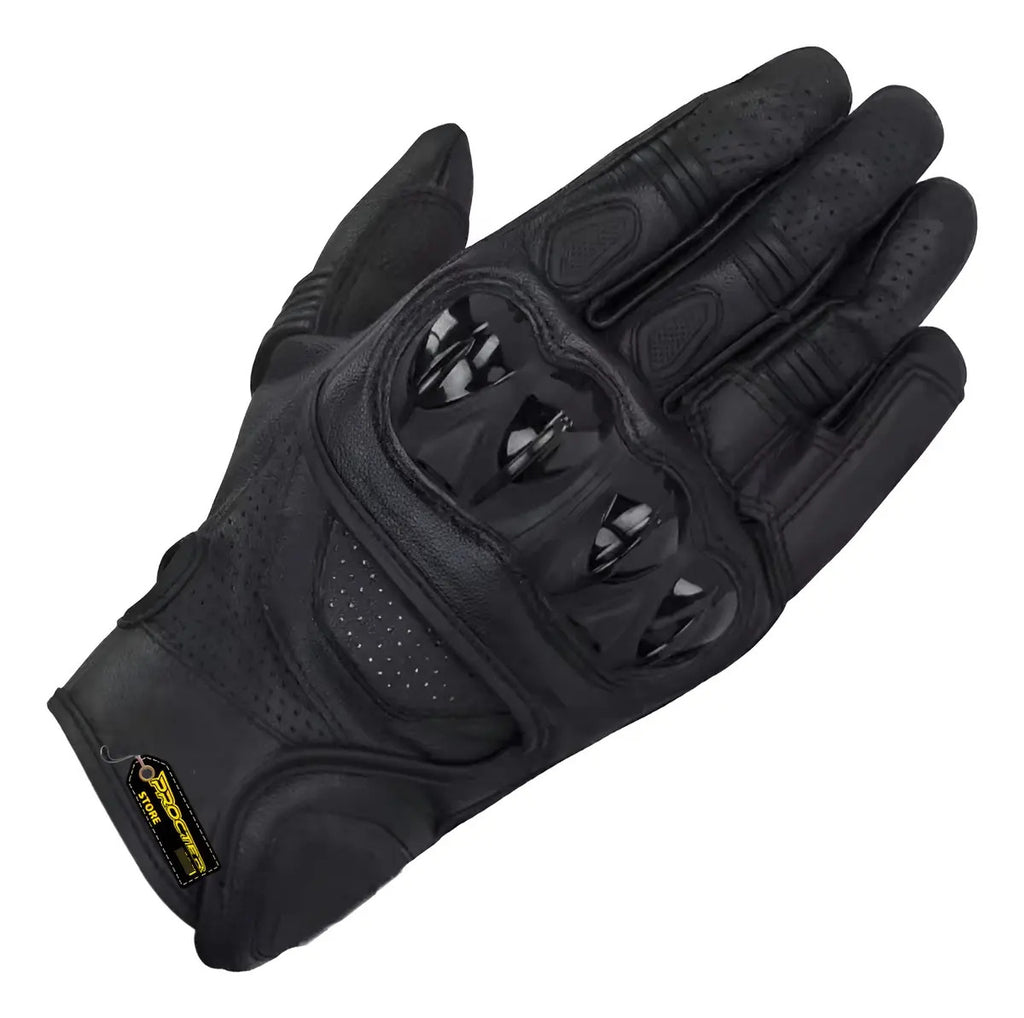Guantes Cuero Deportivos Caña Media Para Motociclistas