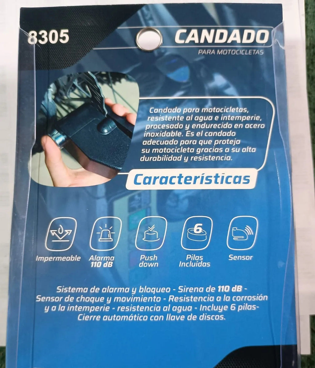 Candado Freno De Disco Con Alarma Para Moto Con Recordatorio