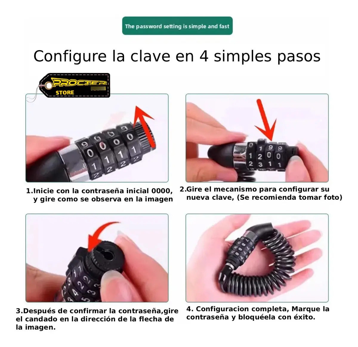 Candado Guaya Para Casco De Bicicleta Y Moto