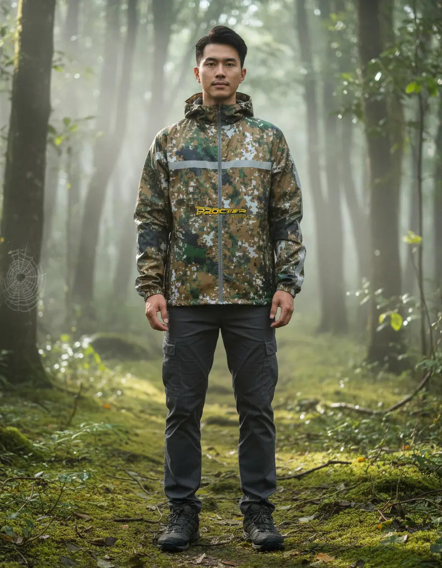 Chaqueta Camuflada Rompevientos Moto Bicicleta Reflectiva