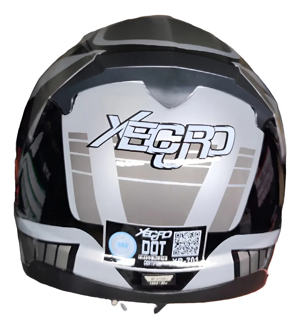 Casco Integral Moto Xecuro 701 Con Gafas Visor De Color