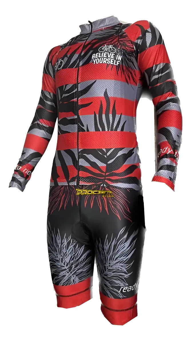 Uniforme De Ciclismo Conjunto Tirantes Badana Manga Larga