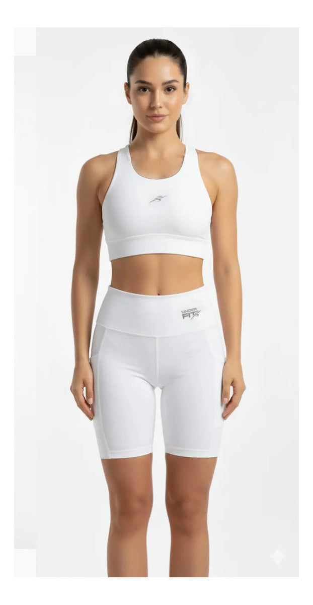 Conjunto Deportivo De Yoga Con Bolsillo En Short Nylon