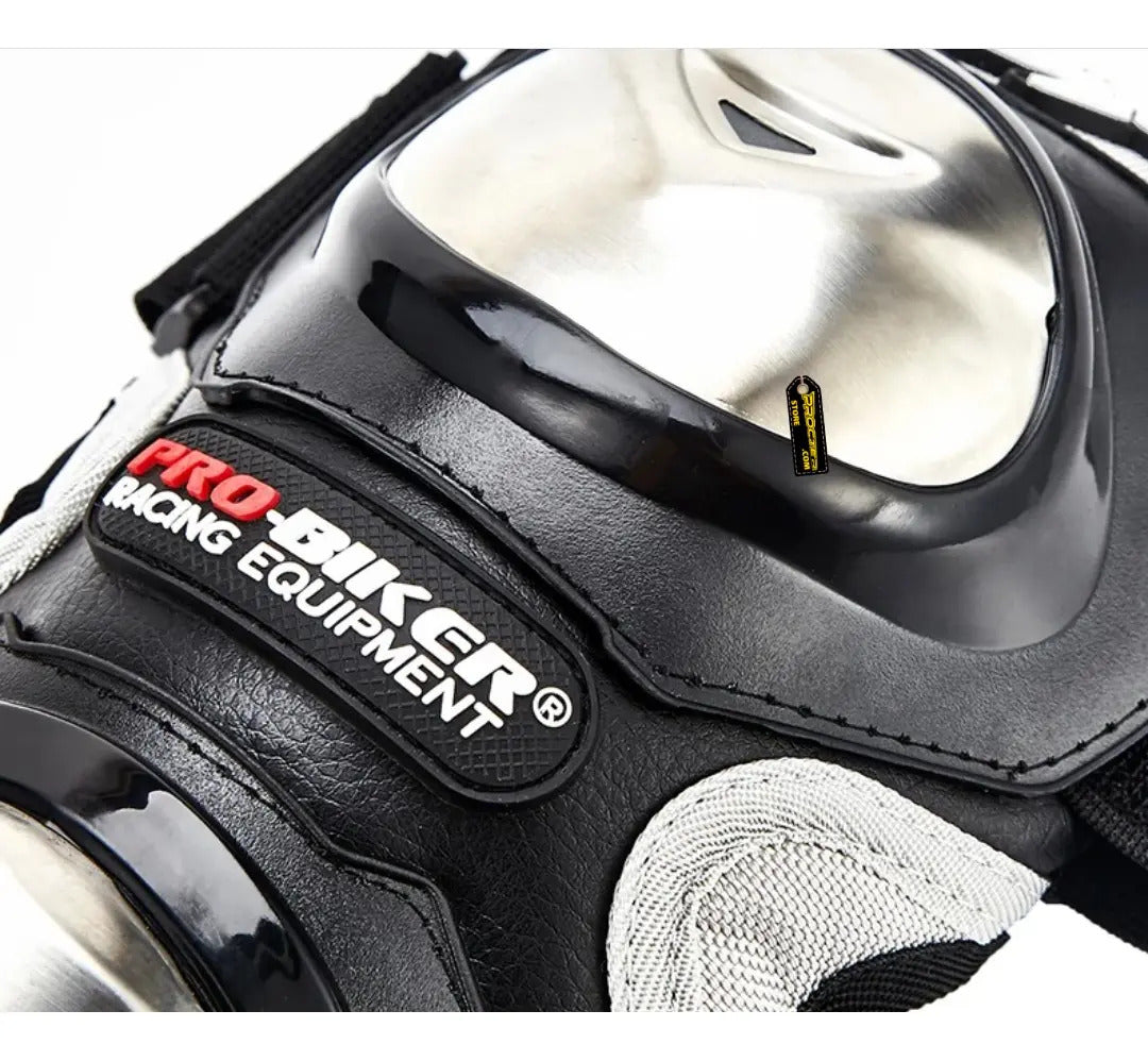 Rodilleras Canilleras Metalizada Con Coderas Kit Proteccion