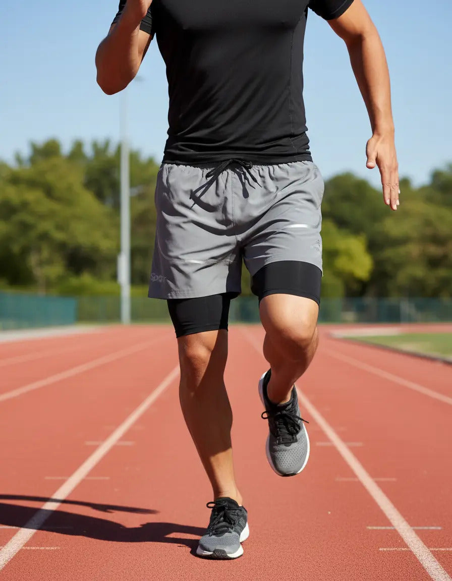 Pantaloneta Running Hombre Con Licra Interna Fit