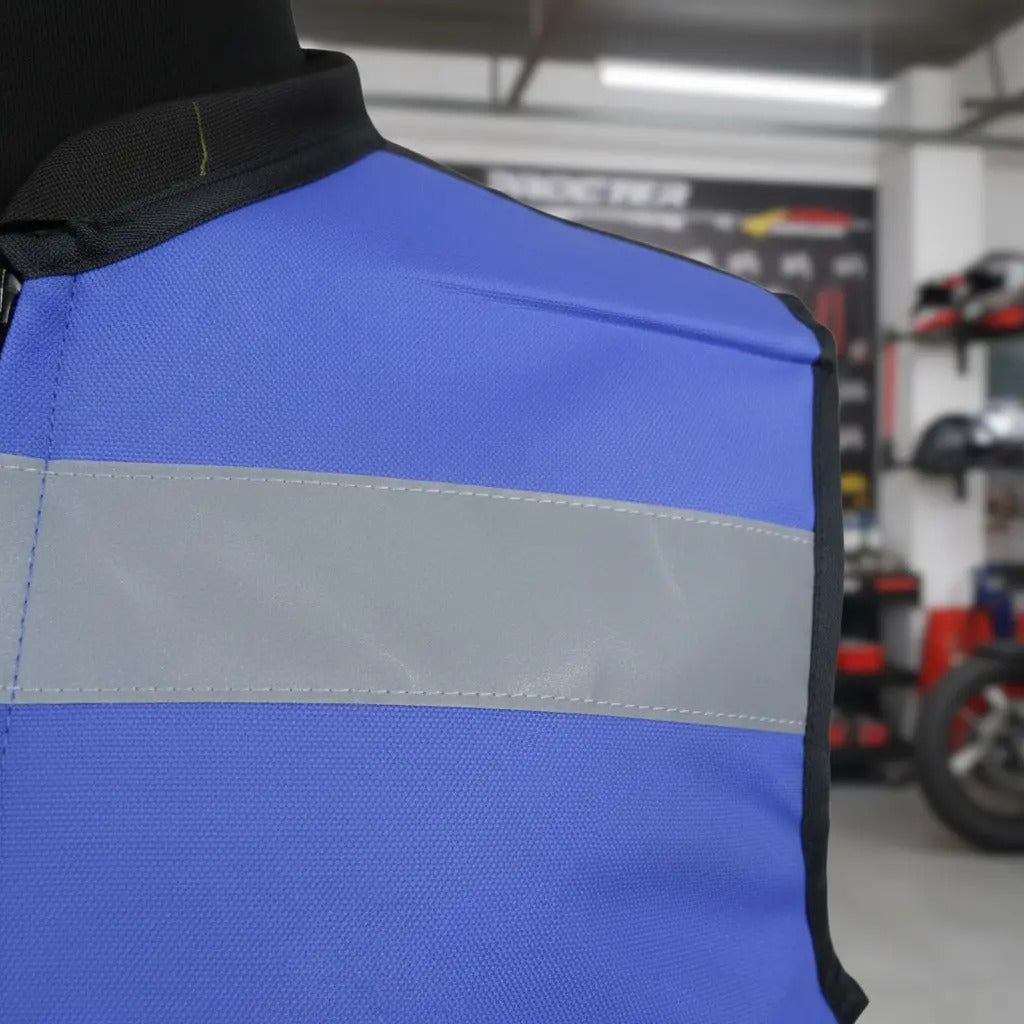 Chaleco Para Moto Reflectivo En Lona Con Bolsillos