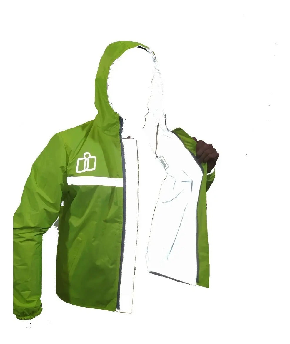 Chaqueta Moto 100% Reflectiva Y Doble Faz Cortavientos