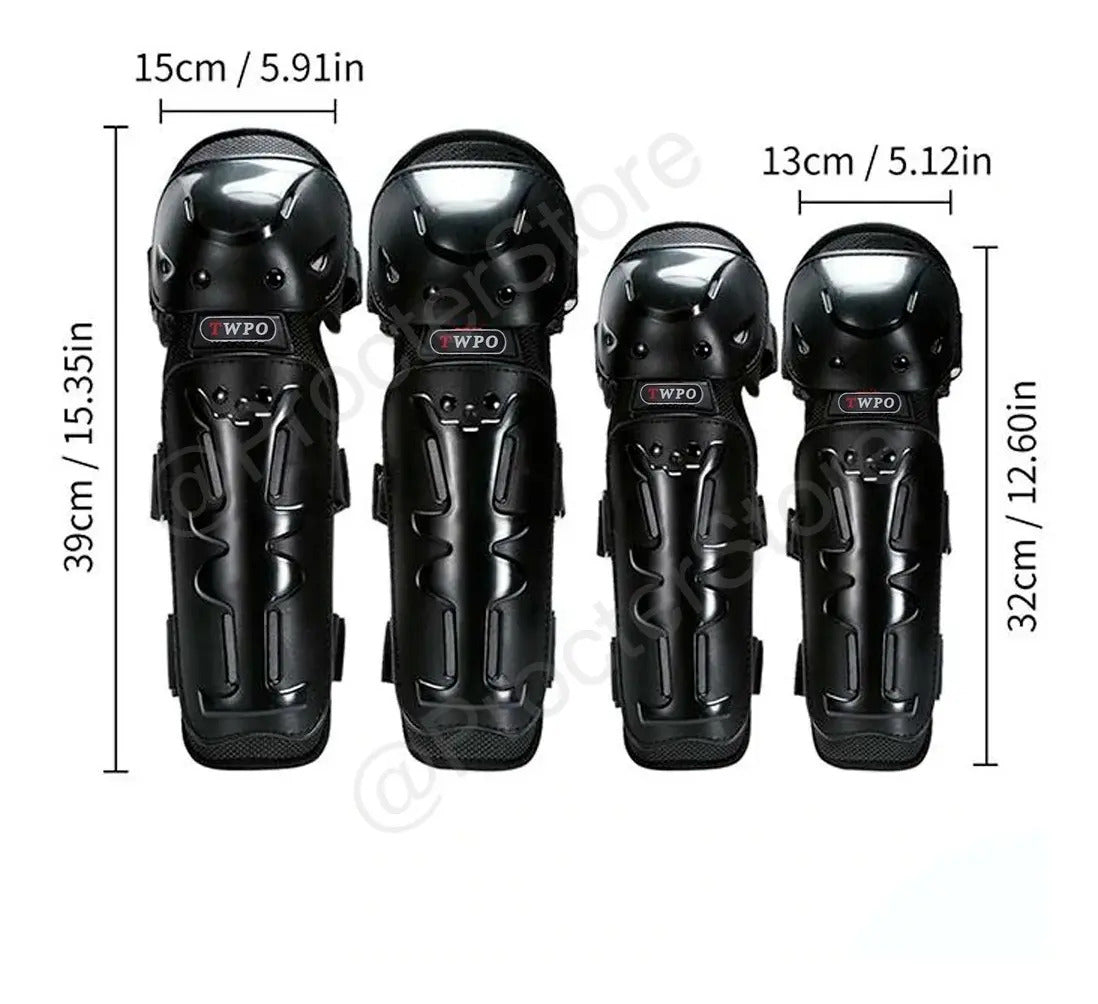 Kit Rodilleras Y Coderas Juego De Protección Motociclistas