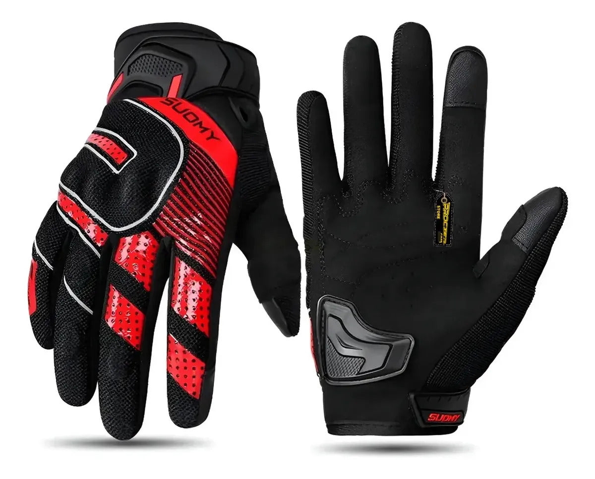 Guantes Para  Moto Tactiles Con Protección Reflectivo Suomy