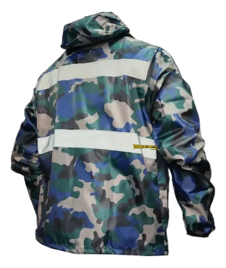 Chaqueta Camuflada Rompevientos Moto Bicicleta Reflectiva
