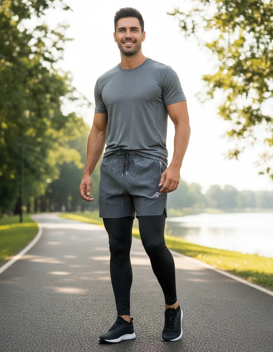 Pantaloneta Con Licra Larga Running Hombre Deportiva