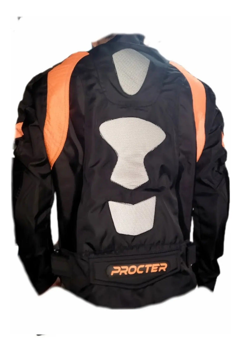 Chaqueta Protecciones Y Reflectiva Lona Cuerotex Moto Envío
