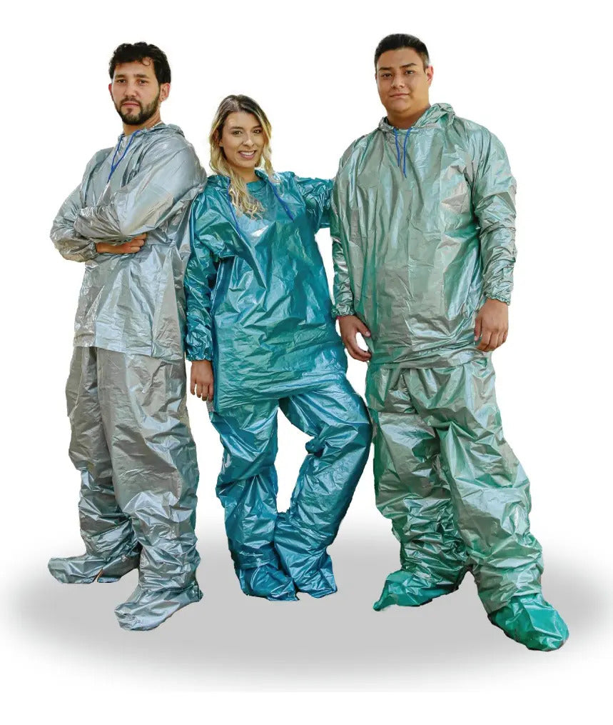 Traje Impermeable De Moto Metalizado Calibre Grueso