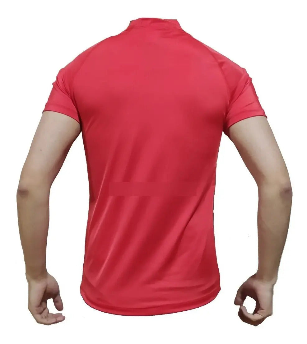Camiseta Deportiva Slim Fit Manga Corta Gym Lycra Fria Uv
