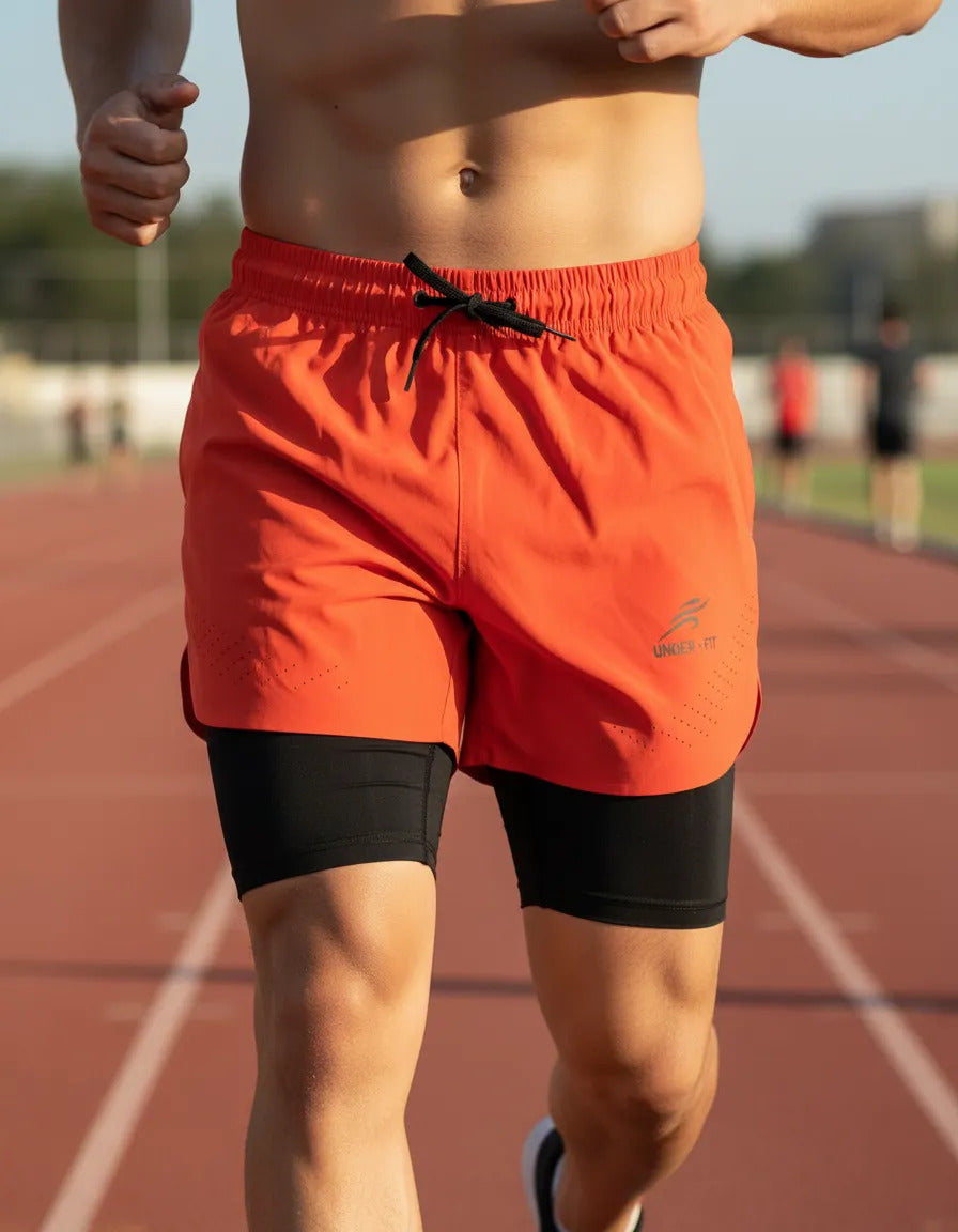 Pantaloneta Running Hombre Con Licra Interna Fit