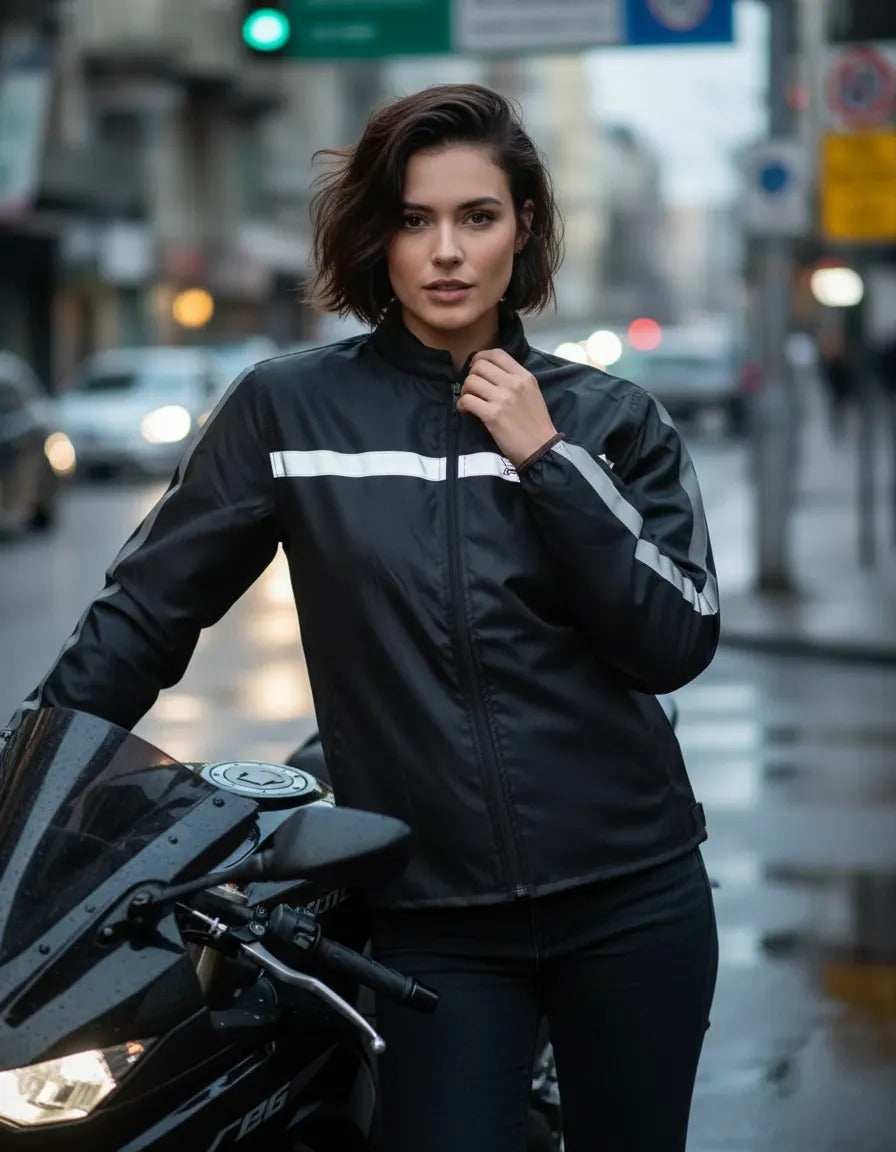 Chaqueta Rompevientos Reflectiva Moto Bicicleta Liviana
