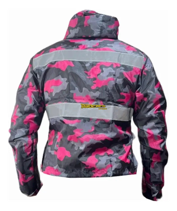 Chaqueta Camuflada Rompevientos Moto Bicicleta Reflectiva