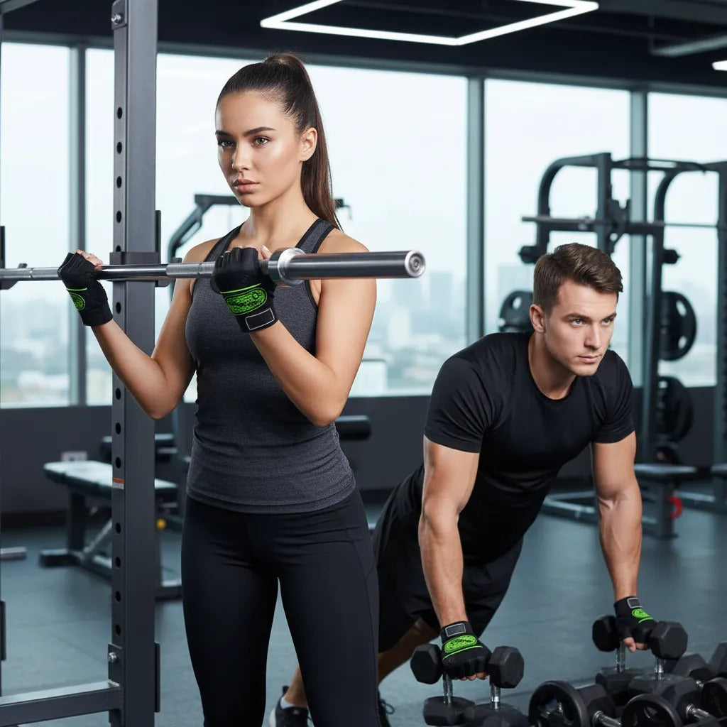 Guantes Corto Medio Dedo Gym Unisex Deportes Moto Ciclismo