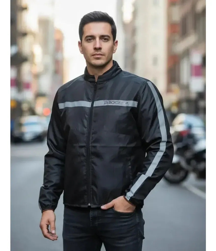 Chaqueta Rompevientos Reflectiva Moto Bicicleta Liviana