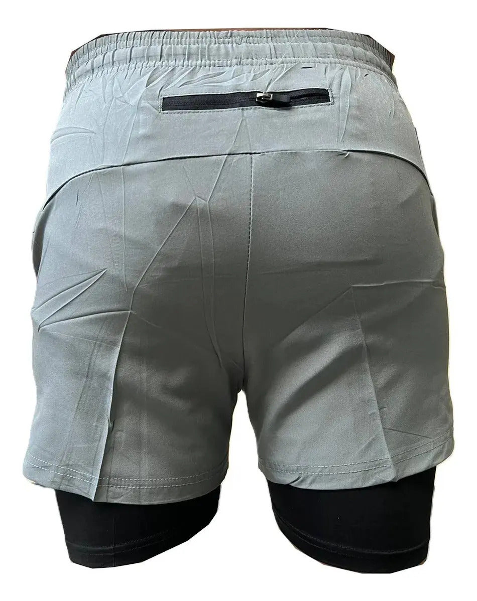 Pantaloneta Running Hombre Con Licra Interna Fit