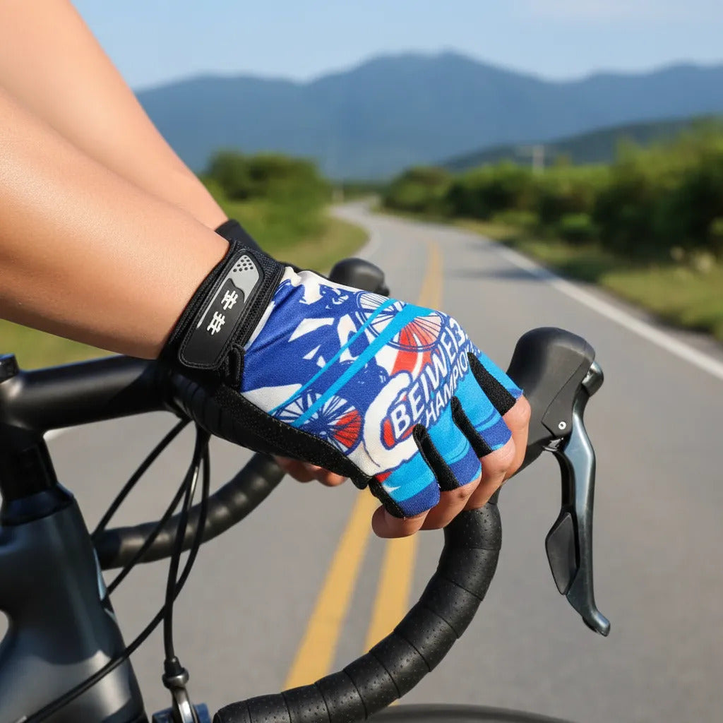 Guantes Cortos Medio Dedo Palma Antideslizante Ciclismo