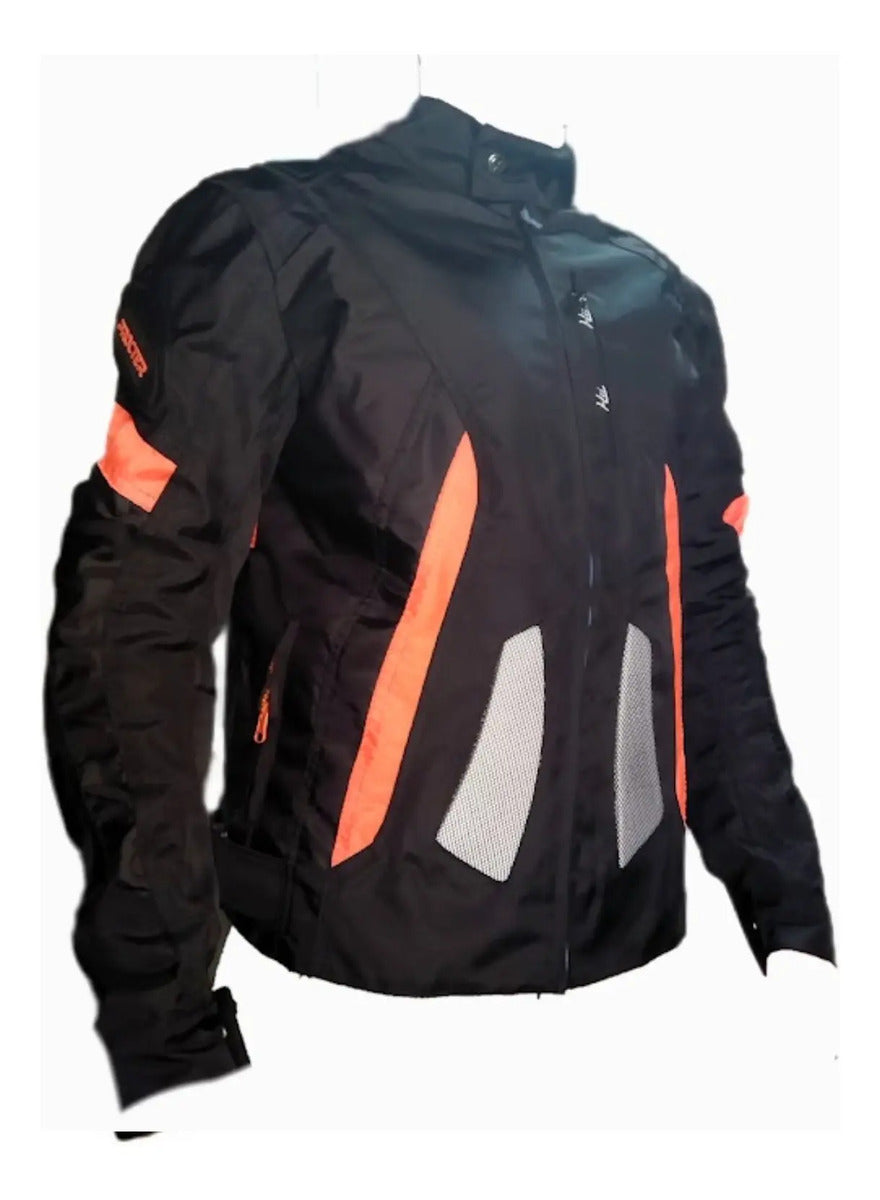 Chaqueta Protecciones Y Reflectiva Lona Cuerotex Moto Envío
