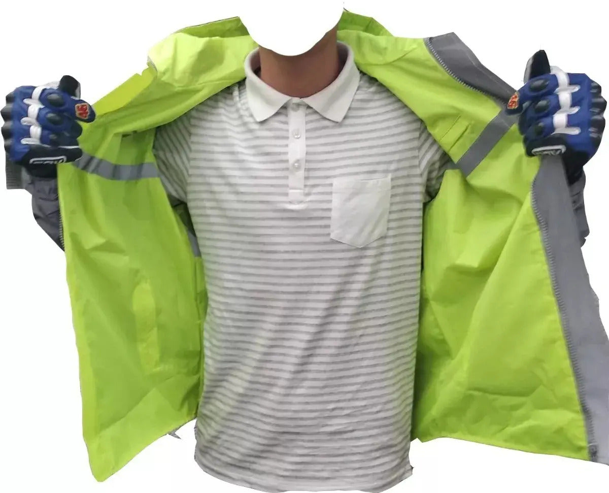 Chaqueta Moto 100% Reflectiva Y Doble Faz Cortavientos