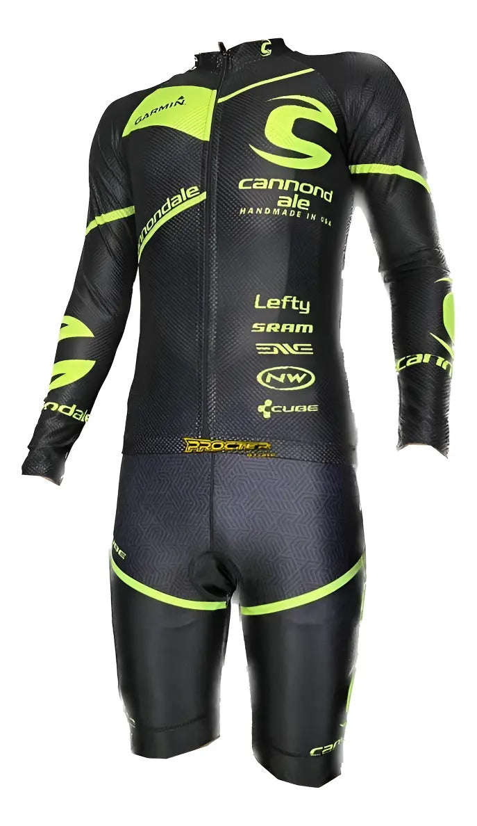 Uniforme De Ciclismo Conjunto Tirantes Badana Manga Larga