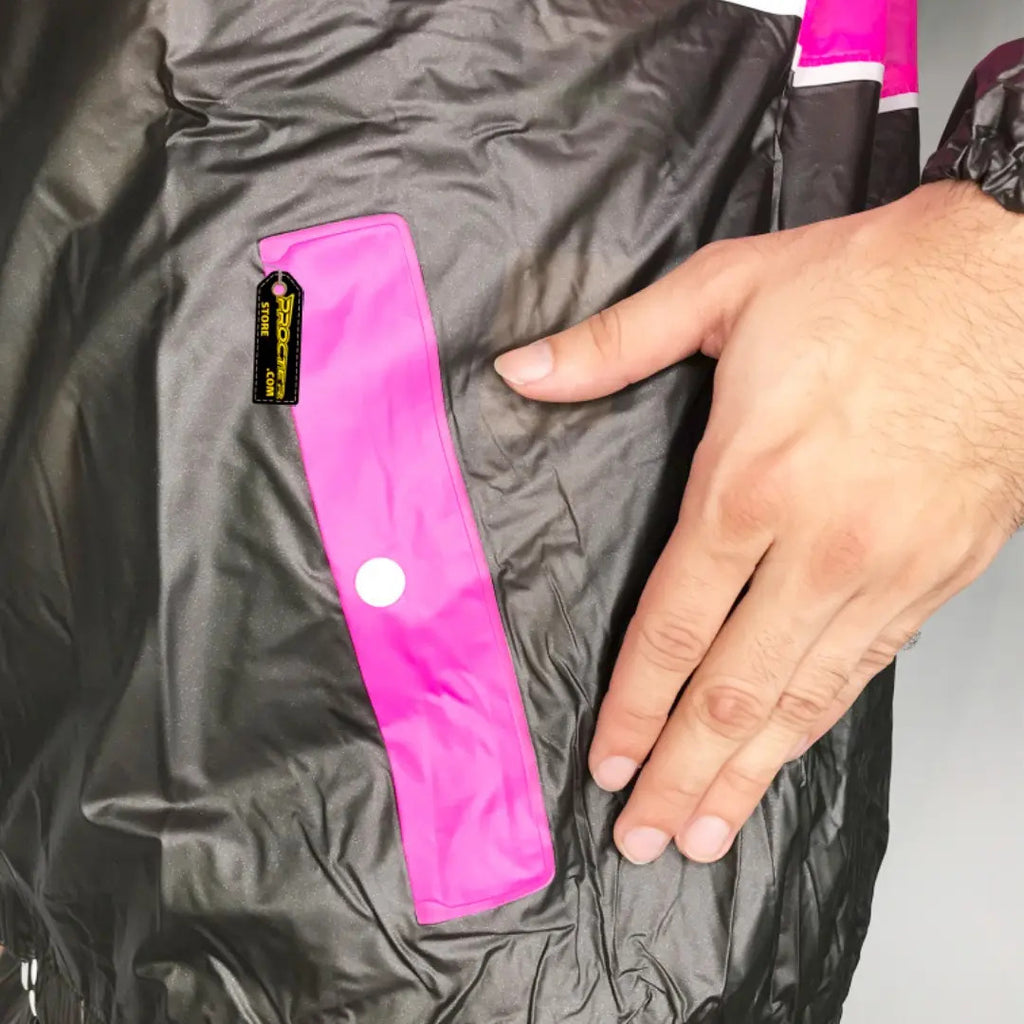 Impermeable Para Motociclista Con Capota Y Bolsillos