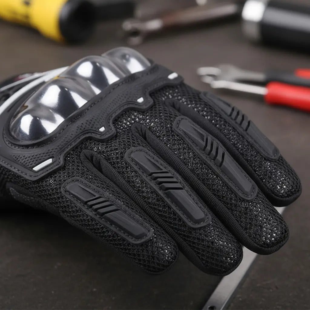 Guantes Para Moto Proteccion Metalizada Scoyco Mc44 Tactiles